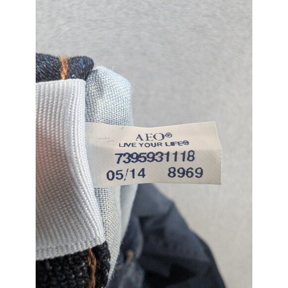 American Eagle Jeans Womens Size 4 Blue Aritst Curvy Flare Embroidered Whiskers - Picture 16 of 16